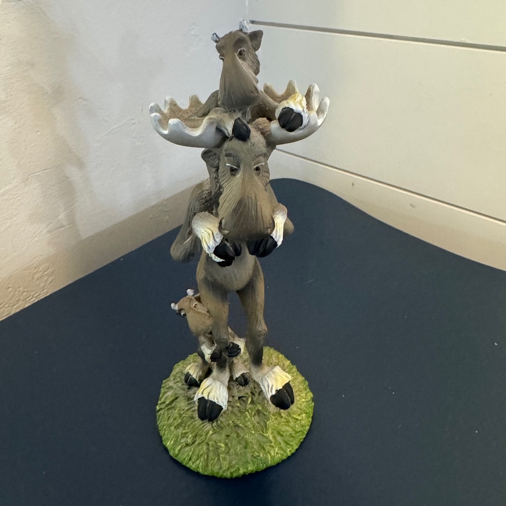 Big Sky Carvers Mountain Mooses Moose w Two Kids Figurine Phyllis Driscoll 2006